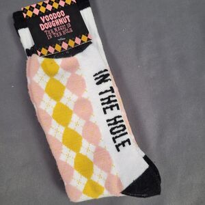 Socks Golf VooDoo Doughnut Foot bed size 8" unisex NEW Joke